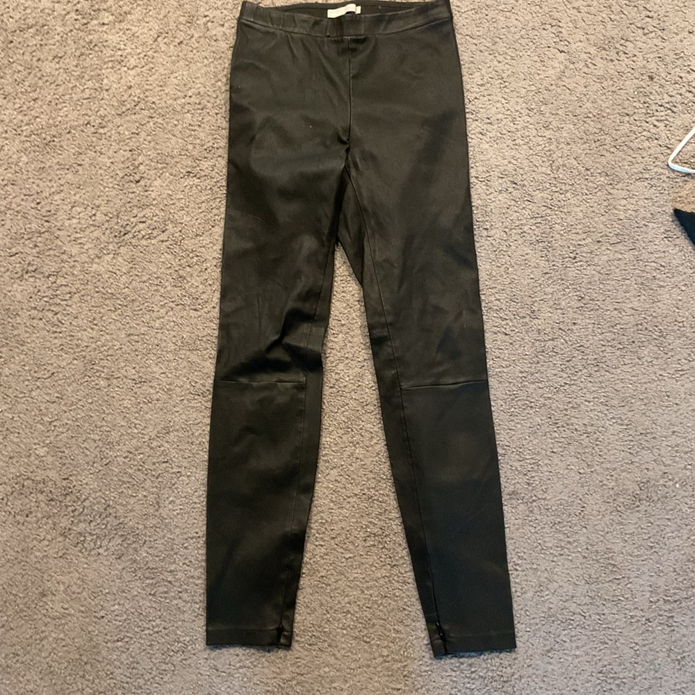 Vince Black 100% Lamb Leather Skinny Pants Dressy Casual Party Holiday Gift sz S